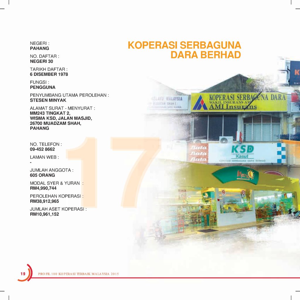 Tempat Ke – 17 Dalam Indeks 100 Koperasi Terbaik Malaysia